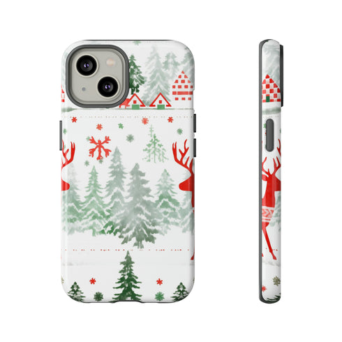 Nordic Christmas Print - Impact Resistant Phone Case iPhone 14 Glossy